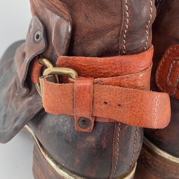 AS 98 Women’s Brown Leather Boots Sz 37, US 6-6.5 Boho Western Grunge Statement - Picture 6 of 13
